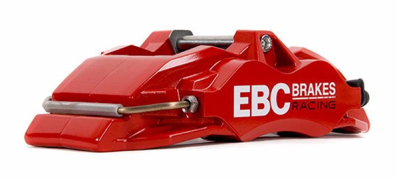 EBC Racing red Apollo-6 front left brake caliper for BMW M3 F80/F82/F87 3.0T, performance brake component.