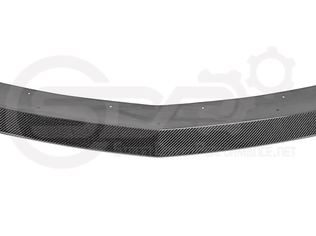 Blackwing style carbon fiber front bumper lip splitter for Cadillac CT5 Sport and CT5-V, featuring sleek ground effects.