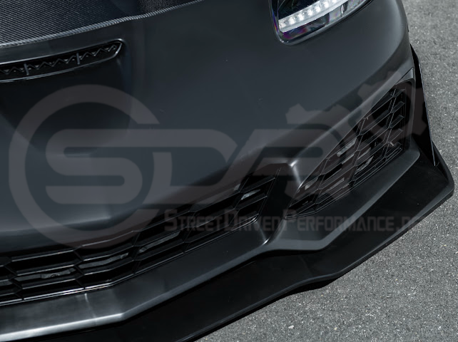 2005-2013 Corvette C6 Z06 | C7 ZR1 Style Primer Black Front Bumper Conversion Kit Replacement