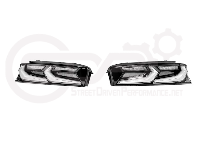2016-2018 Chevrolet Camaro | C8 Style Sequential Signal LED Rear Taillights Pair (Clear / Red / Smoke Lens)