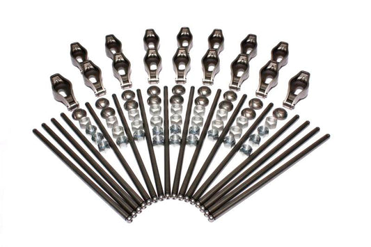 COMP Cams Magnum rocker arm and pushrod kit with metal components and precise machining for performance engine upgrades.