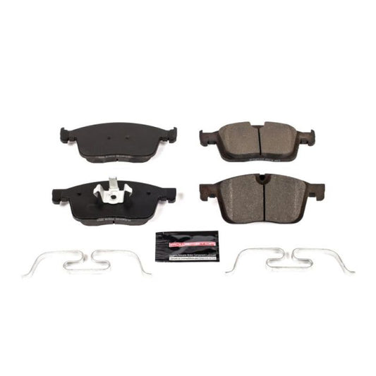 PowerStop Z23 Evolution Sport brake pads with hardware for 2016-2017 Volvo XC60 front, high-performance automotive brake replacement