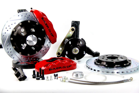 Baer Brakes 73-76 Buick Century front brake kit with red performance brake calipers and 13-inch rotors, featuring STD studs.