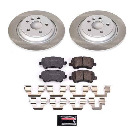 PowerStop rear semi-coated brake rotor kit for 2008-2016 Volvo XC70, performance brake kit with blank rotors.