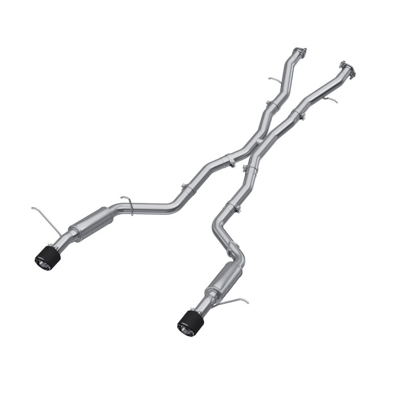 MBRP 18-23 Dodge Durango SRT 6.4L Armor Pro T304 stainless steel cat back exhaust with dual rear exit and carbon fiber tips.