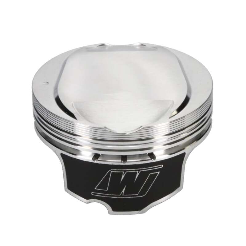 Wiseco forged Chrysler 5.7L Hemi pistons with +19cc dome, set of 8, showing detailed metal construction and engine compatibility.