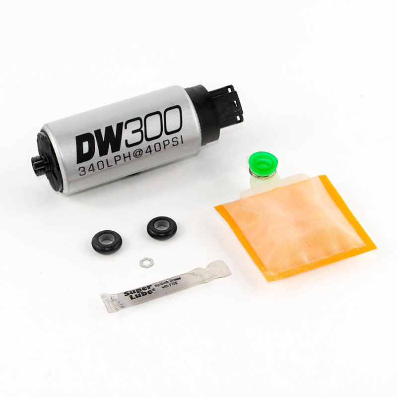 DeatschWerks 320 LPH in-tank fuel pump kit installed in a Honda S2000, showcasing the high-performance fuel pump and setup components.