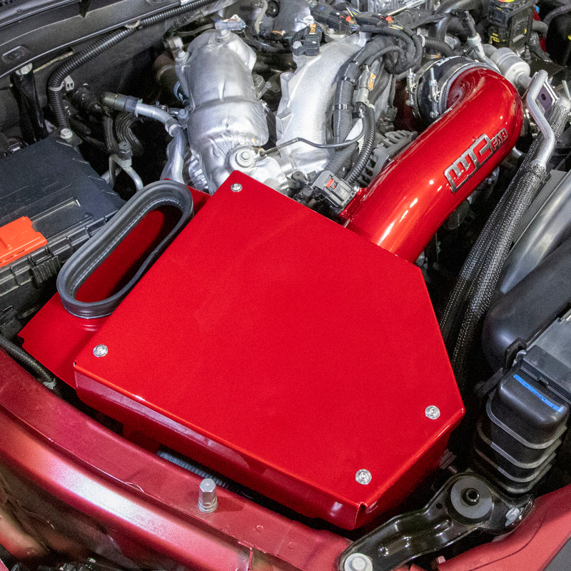 Wehrli 20-24 Chevrolet Duramax 6.6L LP5 Stage 2 Cold Air Intake Kit in Bengal Blue, showing the intake components and tubing.
