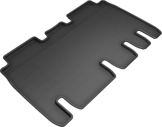 Black rubber 3D MAXpider Kagu second row floor mats for Tesla Model X 2016-2020, designed to protect vehicle flooring.
