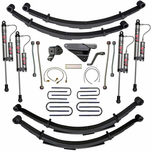 Skyjacker 8-inch lift kit for 2000-2004 Ford F250 V10 diesel trucks, featuring suspension components and hardware.