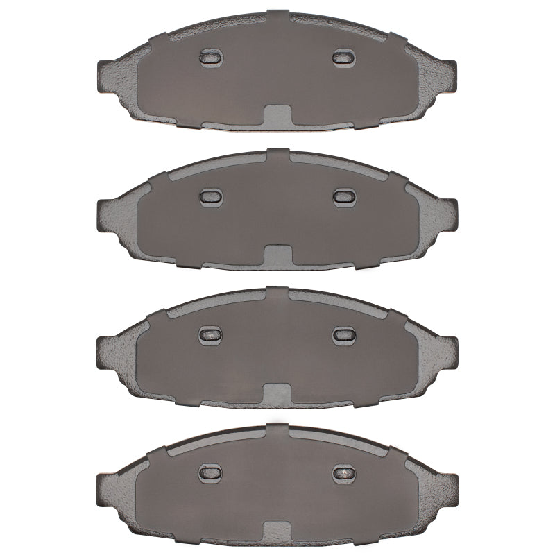 R1 Concepts front ceramic brake pads for Mercury Grand Marquis R1 03-11, OE quality brake pads with mounting hardware visible