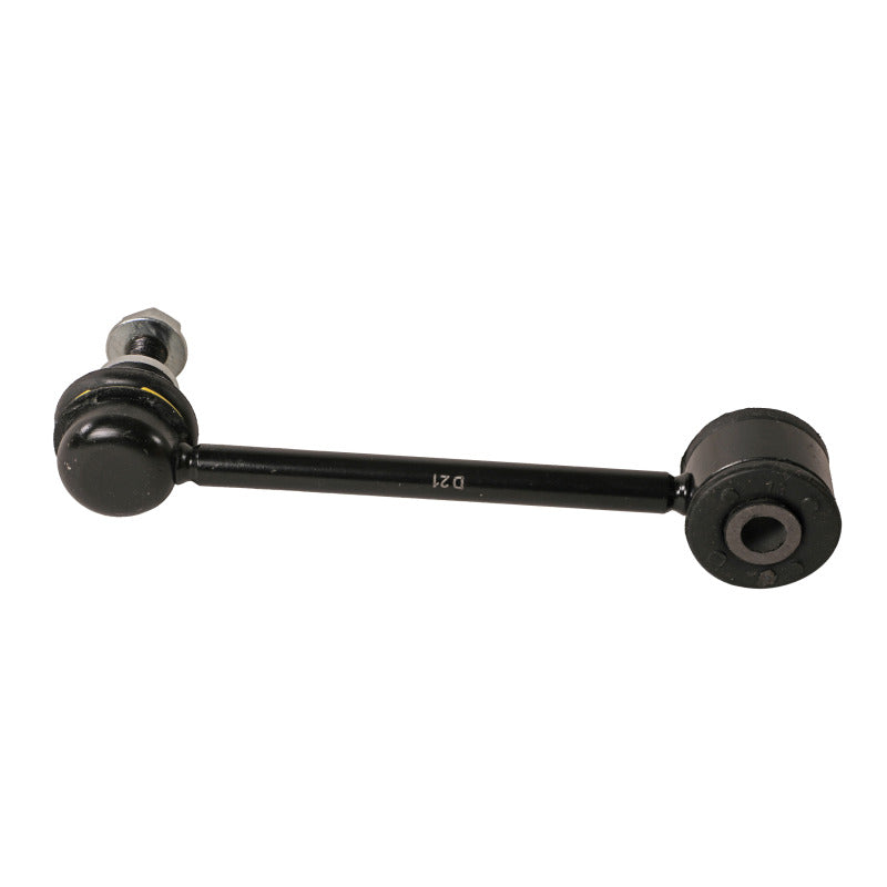 Moog rear sway bar endlink for 2017-2019 Buick LaCrosse, close-up of the metal sway bar link part.