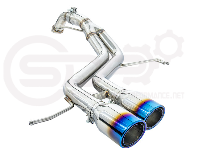 Hyundai Veloster Turbo 2013-2018 exhaust axle back with dual 4-inch burnt tips or chrome, Street Driven Performance muffler delete.