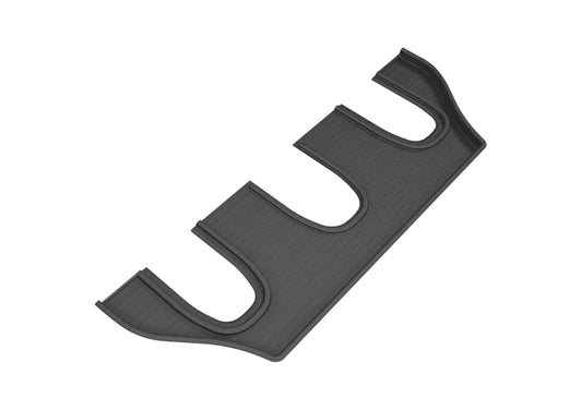 Black 3D MAXpider rubber floor mats for 2016-2017 Tesla Model X 3rd row seats, non-folding 7-seat Kagu floor protection.