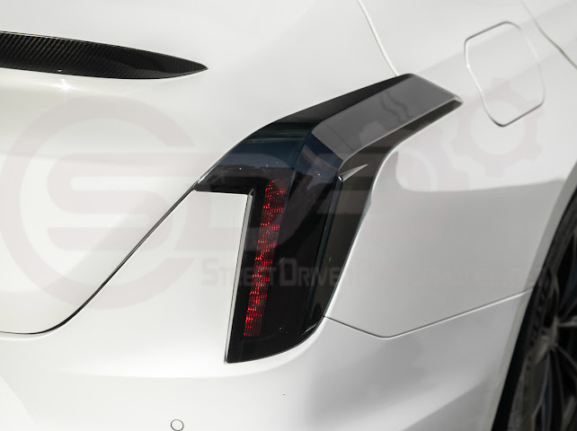 2020-Up Cadillac CT4 | SMOKE TINTED Rear Tail Light Trim Bezel Cover Pair