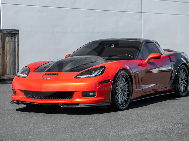 2005-2013 C6 Corvette - 427 /Grand Sport / Z06 / ZR1 | ZRA1 Style Front Splitter Lip Ground Effects (Carbon Fiber or Primer Black)
