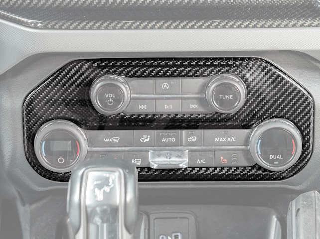 2021-UP FORD BRONCO CARBON FIBER CENTER CONSOLE AC CONTROL PANEL COVER TRIM