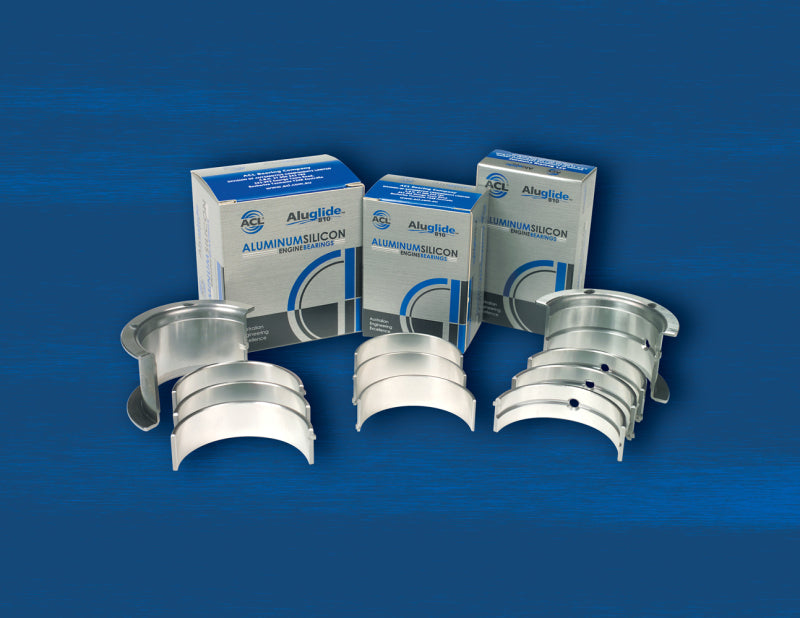 ACL brand standard size rod bearing set for Nissan SR20DE/DET engines, featuring four durable bearings for engine rebuilds.
