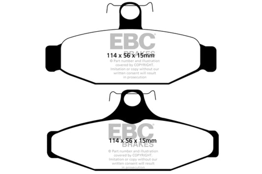 EBC Ultimax2 rear brake pads for Chevrolet Corvette C4 1983-1987 5.7L V8, OE style, high-performance automotive brake component
