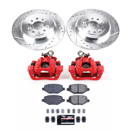 PowerStop Z23 Evolution brake kit with rear calipers for 2010-2019 Lincoln MKT, performance brake upgrade, front and rear components.