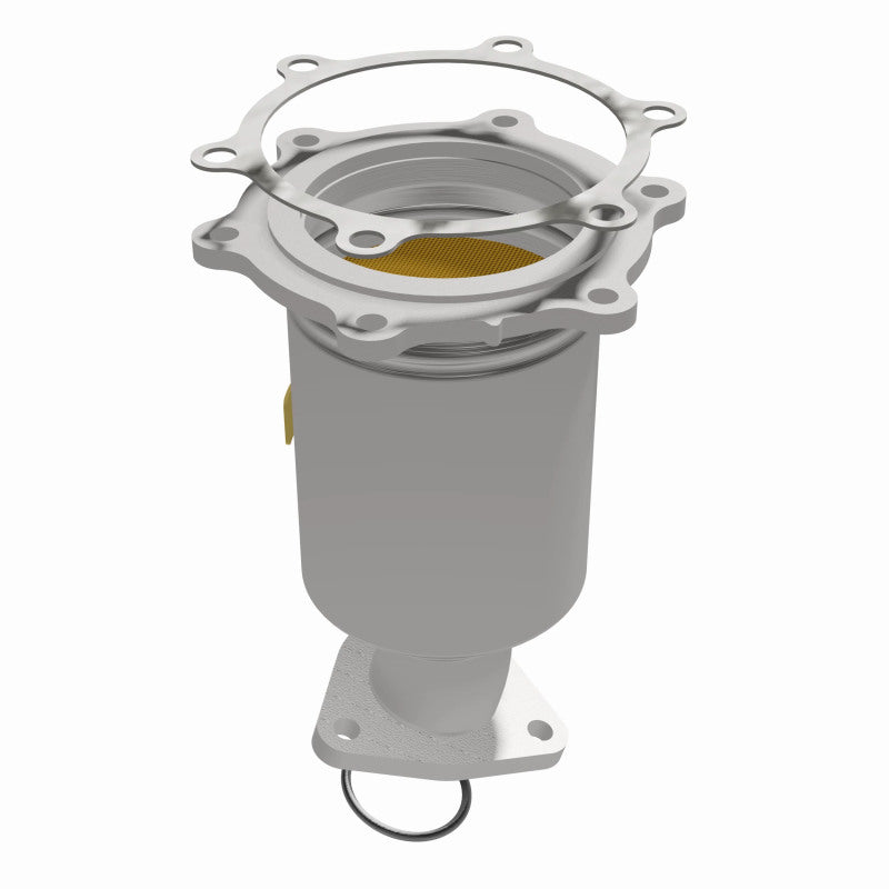 MagnaFlow catalytic converter for 1997 Infiniti QX4 3.3L, direct fit automotive exhaust part, shiny metal with mounting points