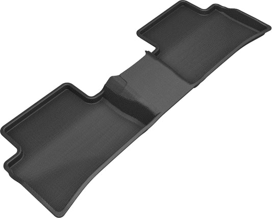 Black 3D MAXpider rubber floor mats for second row of 2019-2020 Toyota Corolla Hatchback, durable and custom-fit interior protection.