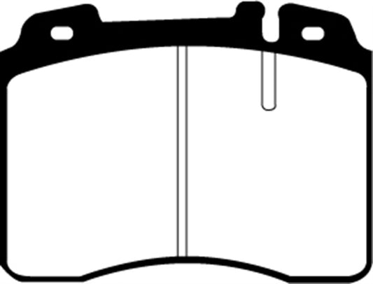 EBC Ultimax2 front brake pads for Mercedes-Benz E320 3.2 model, OE brake pads with metal backing plates, new and unused.