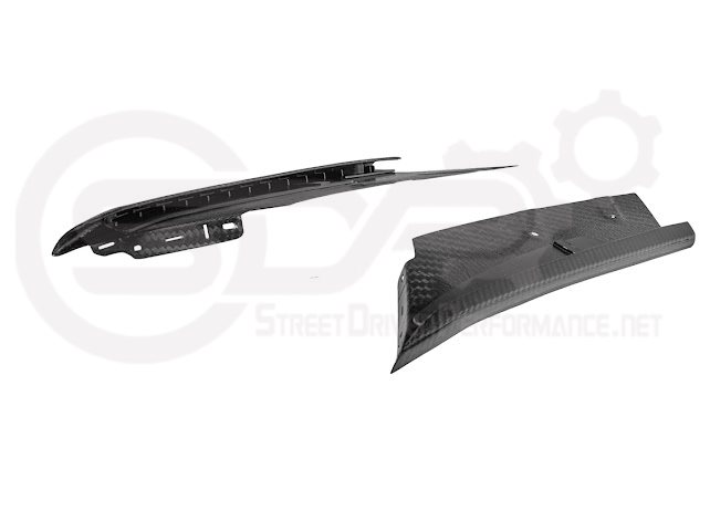 Carbon fiber side fender intake vent door for 2023 Corvette C8 E-Ray and Z06, by Street Driven Performance, shown on a car.