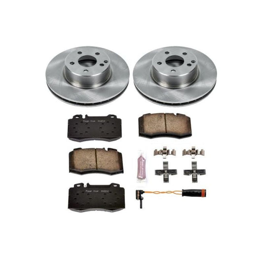 PowerStop OE brake kit for Mercedes-Benz CL500 front, includes brake rotors and pads, designed for optimal stopping performance.