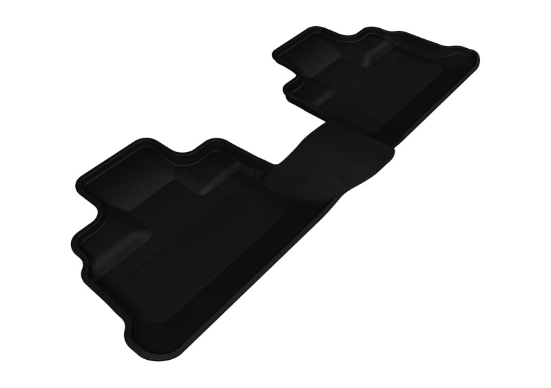 Black 3D MAXpider rubber floor mats for 2007-2013 Jeep Wrangler JK Unlimited second row, featuring textured surface and custom fit.