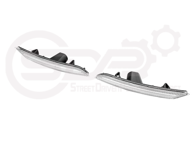 2016-2024 Chevrolet Camaro | Rear Bumper Side Marker Lens w/ Red LED Reflector Light Pair (Clear / Red / Smoke)