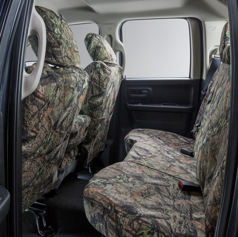 Covercraft Carhartt Camo SeatSaver front seat covers for Dodge Nitro 2007-2009, durable custom-fit seat protection with camouflage pattern.