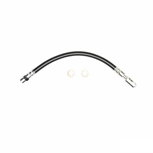 DMC 00-03 Audi S8 rear brake hose from DFC brake line kit, flexible rubber with metal fittings for brake system.