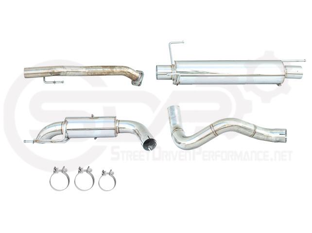 Street Driven Performance cat-back exhaust system with chrome or burnt blue tips for 2025-up Toyota 4Runner, turn down style.