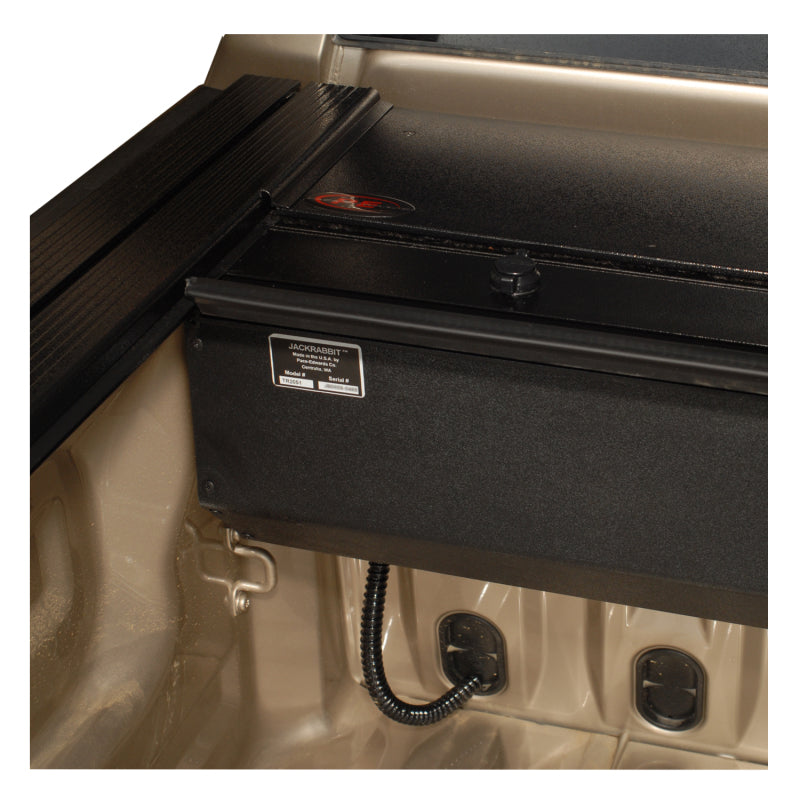 Pace Edwards JackRabbit retractable metal bed cover on Toyota T-100 extended cab with explorer rails, 6ft 3in bed.