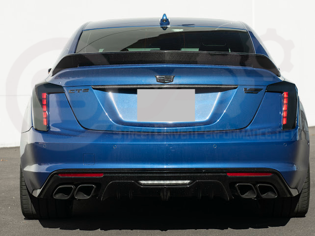 2020-Up Cadillac CT5 & CT5-V | SMOKE TINTED Rear Tail Light Trim Bezel Cover Pair