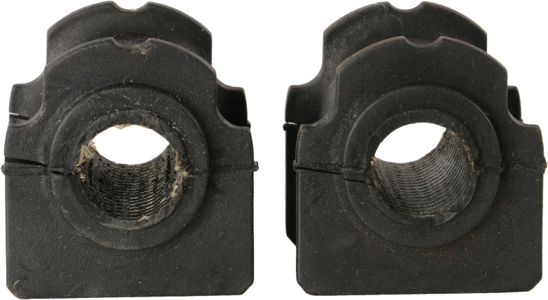 Moog rear sway bar bushings for Jaguar X-Type 2002-2008, close-up view showing rubber and metal components.