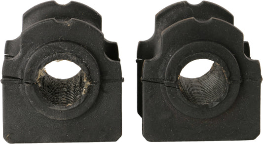 Moog rear sway bar bushings for Jaguar X-Type 2002-2008, close-up view showing rubber and metal components.