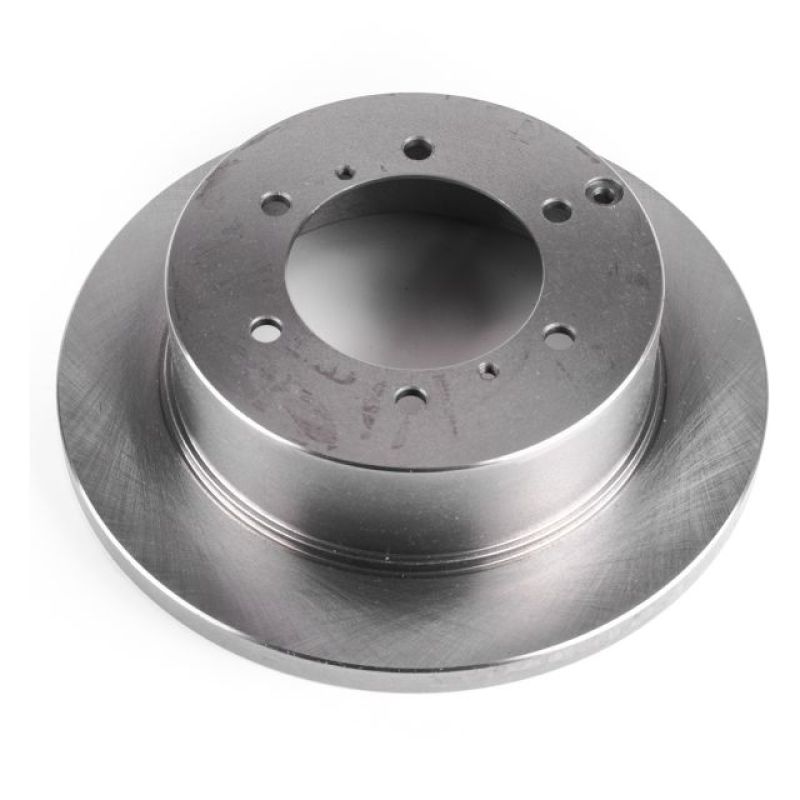 PowerStop rear OE brake rotor for Mitsubishi Montero, showcasing the clean, durable metal surface and vented design.