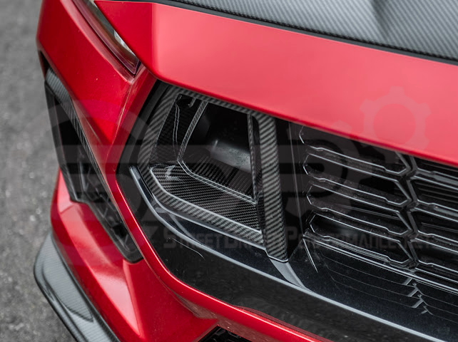 2024-Up Ford Mustang GT | DarkHorse Style CARBON FIBER Side Grille Air Intake Bezel Pair