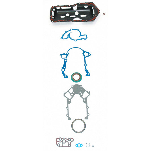 Fel-Pro Pontiac Grand Prix engine conversion gasket set with multiple gaskets for engine repair, shown in the image.