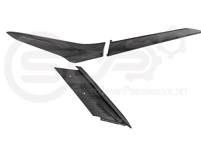 Carbon fiber side fender vent trim for 2023 Corvette C8 E-Ray and Z06, Street Driven Performance, replaces factory air scoop vents.