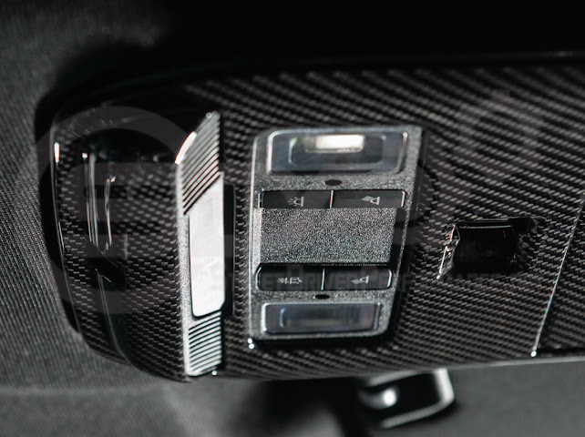 2021-Up Ford F-150 | Dry Carbon Fiber Overhead Console Front Map Lamp Frame Panel