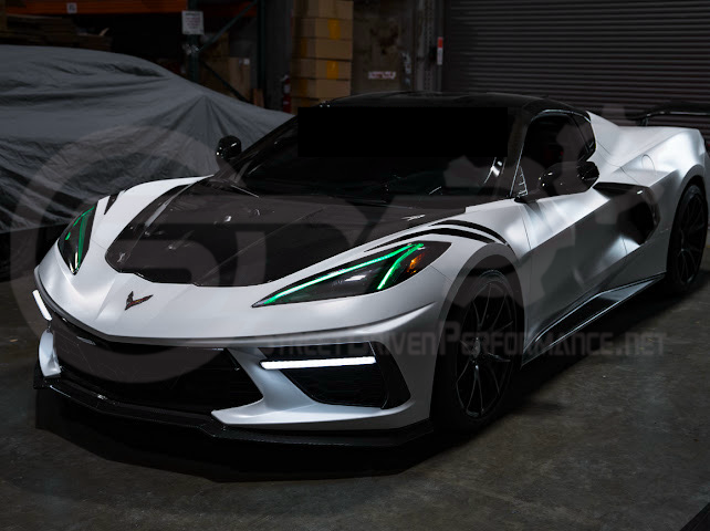2020-Up Chevrolet Corvette C8 | Custom DRL Conversion Front Headlight Module Set Pair (Amber, Blue, Green, or Red)