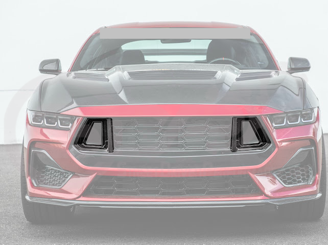 2024-Up Ford Mustang GT | DarkHorse Style CARBON FIBER Side Grille Air Intake Bezel Pair