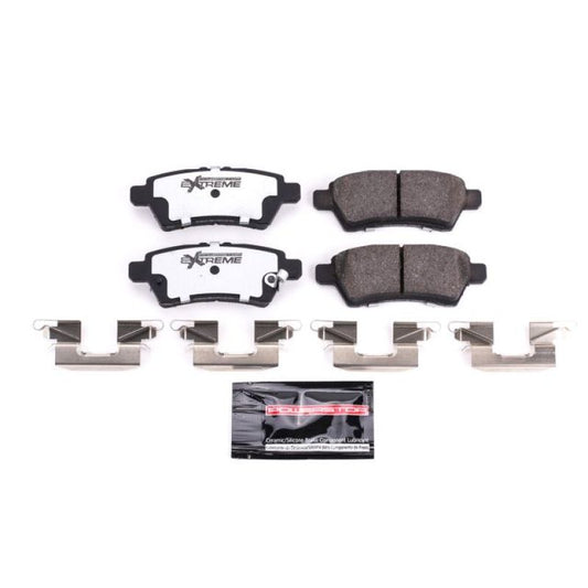 PowerStop rear Z36 truck and tow brake pads for Nissan Pathfinder 2005-2012 with hardware, high-performance brake components.