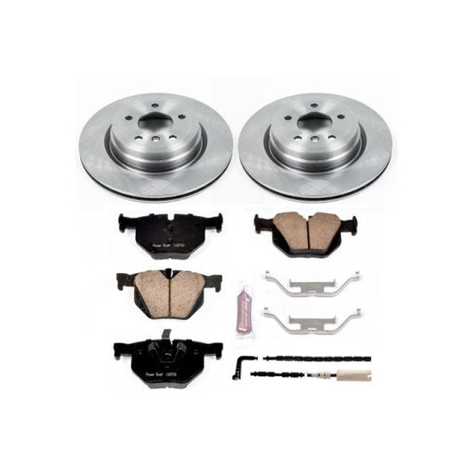 PowerStop rear OE brake kit for 2006 BMW 330i, including brake rotors and pads, designed for optimal stopping performance.