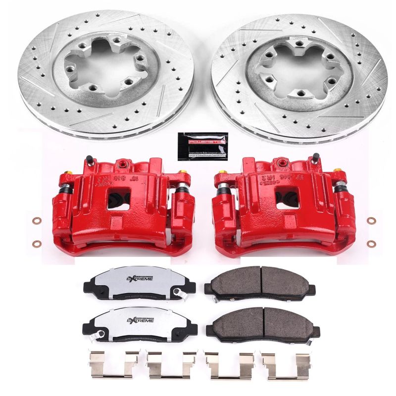 PowerStop Z36 brake kit with front calipers for Chevrolet Colorado trucks, designed for improved towing and performance braking.