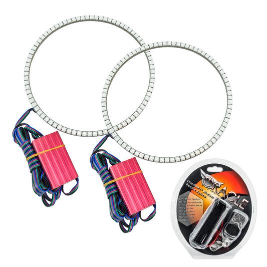 Oracle Lighting LED Surface Mount Headlight Halo Kit with ColorSHIFT for Jeep Wrangler JL and Gladiator JT fog lights.