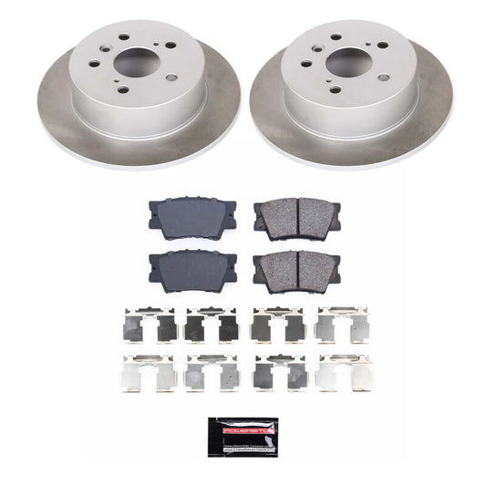 PowerStop rear semi-coated rotor kit for 2012-2017 Toyota Camry, performance brake kit with semi-coated rotors.